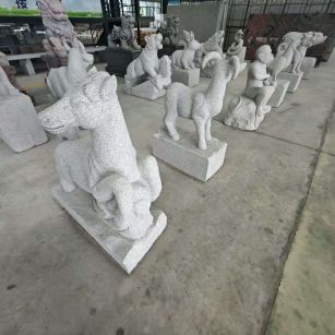 鸡西芝麻白雕刻 十二生肖 异形雕刻