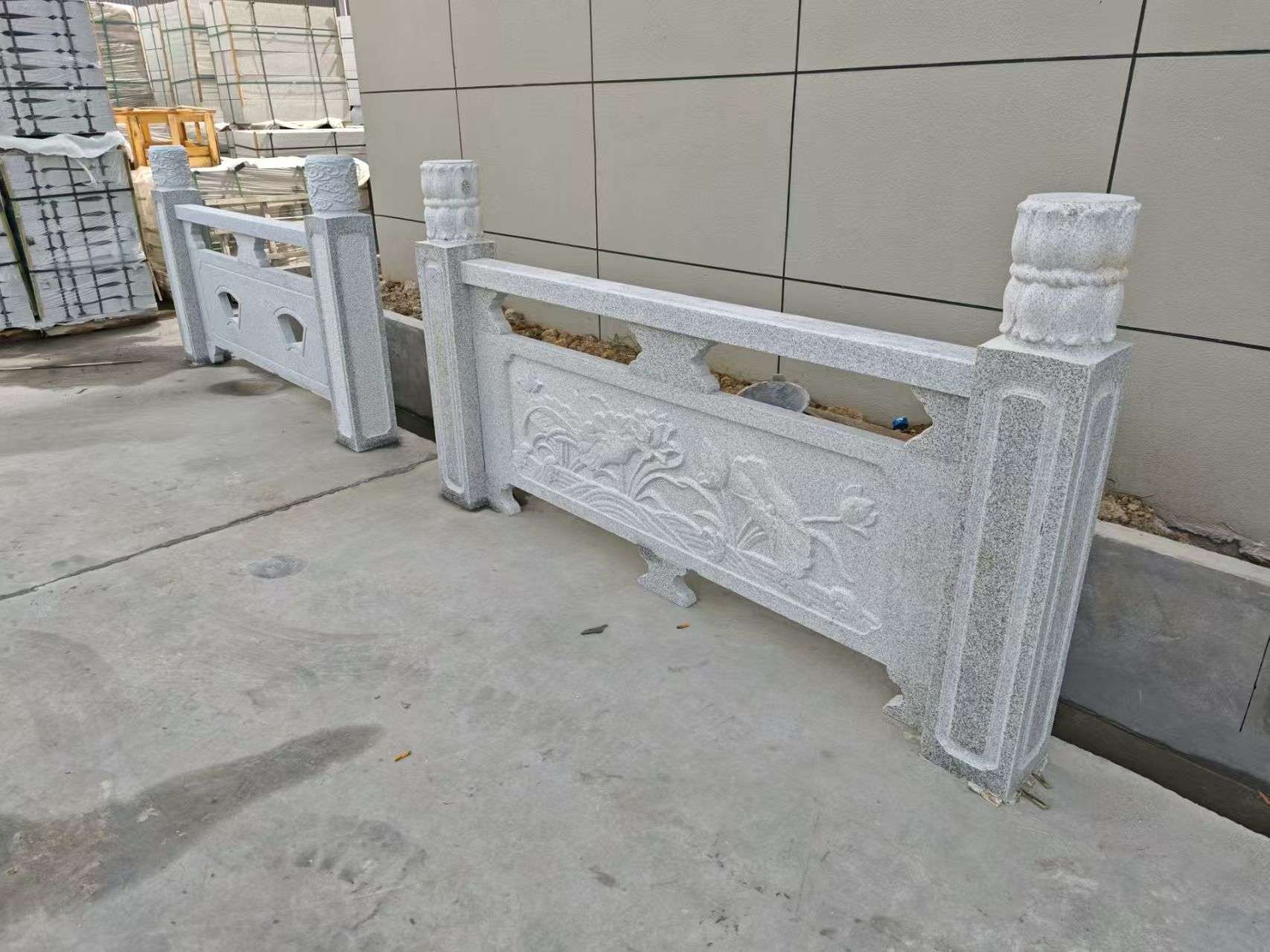 鸡西芝麻白河道栏杆 石材栏杆